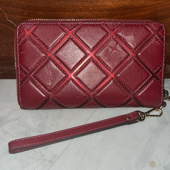 Michael Kors  Jetsetter large, flat wallet Wristlet  phone case  checkbook  NWOT - Picture 3 of 15